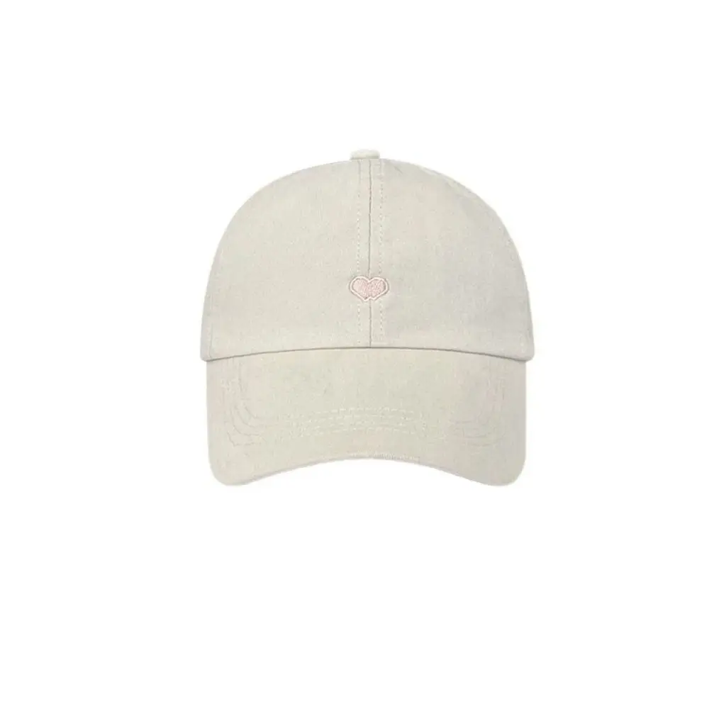 

Embroidered Love Heart Baseball Cap Academy Style Cotton Ponytail Half Empty Top Hat Sunscreen Hat Peaked Cap Sunscreen Sun Hat
