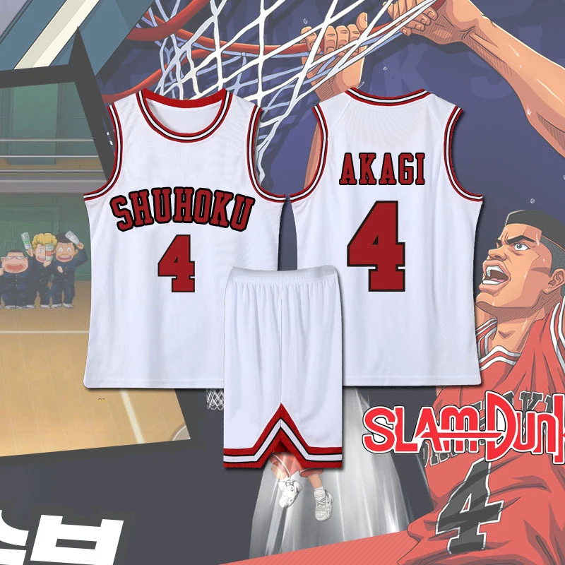 Anime Slam Dunk Cosplay Shohoku Jersey Sakuragi Hanamichi Cosplay kamizelka Kaede Rukawa Cosplay koszulka koszykarska Slam Dunk Top