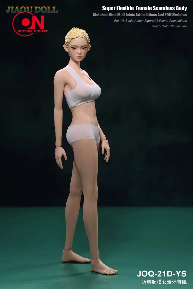 JIAOU DOLL JOQ-21D 1/6 Supermodelo Menina de Pernas Longas Corpo Sem Costura Com Pés Destacáveis 12 ''Flexível Soldado Bonecos de Figura de Ação