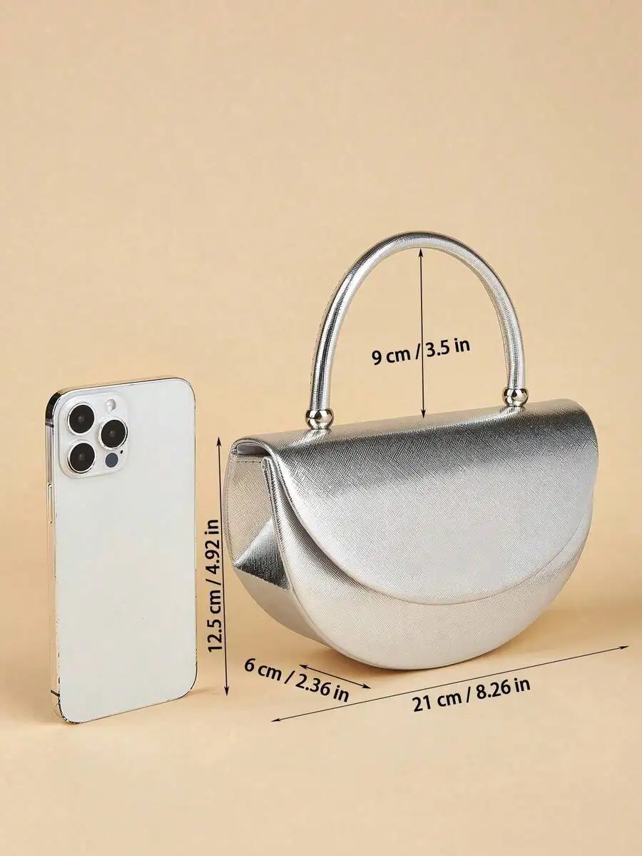 

Elegant Womens Half Moon Clutch Bag Minimalist Evening Party Handbag
