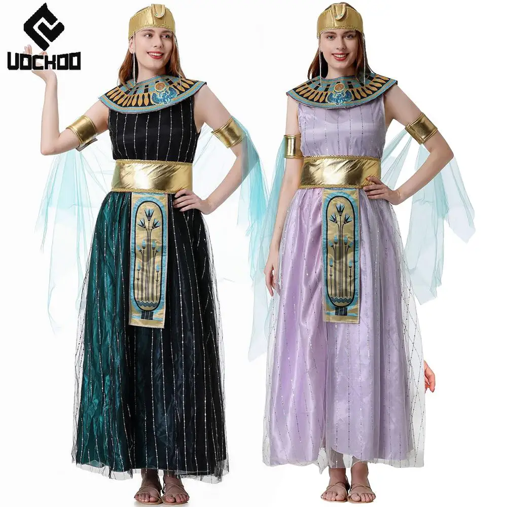 

Egyptian Goddess Dress Green Vintage Cosplay Costume Halloween Dress Cleopatra Gown Mesh Carnival Outfits Party Clothing