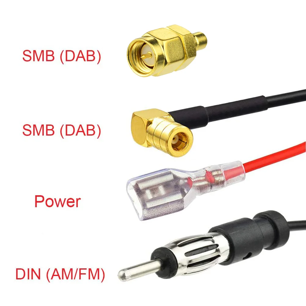 Imagem -04 - Superbat-antena Amplificador Digital Dab Universal Antena de Rádio do Carro Conector Aéreo Smb Aérea Dab Dab am fm Montagem no Telhado