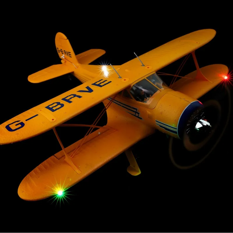 New Wltoys 3d/6g A300-Beech D17s Rc Planes Kit Rtf Epp 4ch Biplane Brushless Motor With Led Outdoor Flying Children Adults Toys