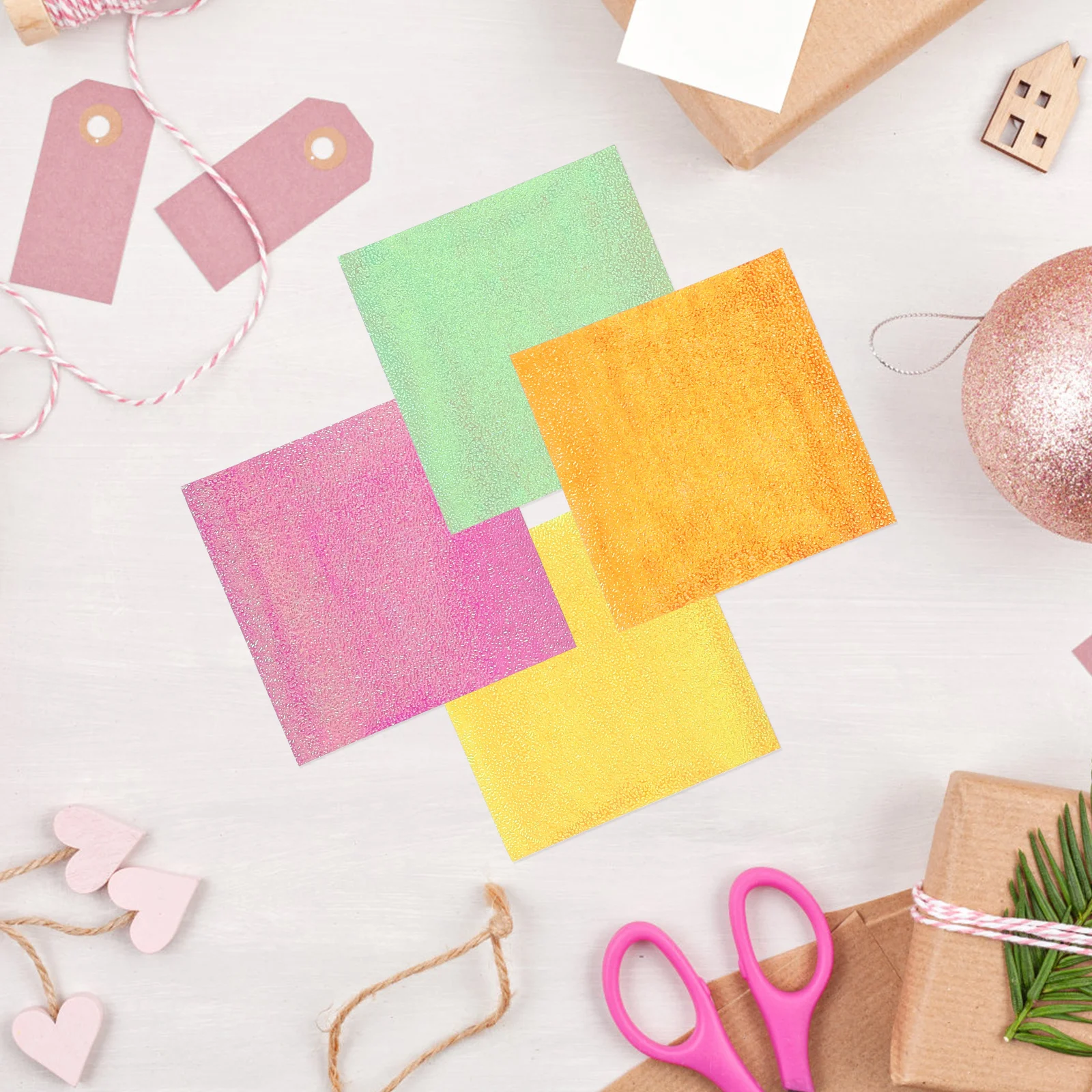 50Pcs Shimmer Folding Paper for DIY Origami Crafts Delicate Handicraft Sheets Ideal for Printing Painting Decorative Art