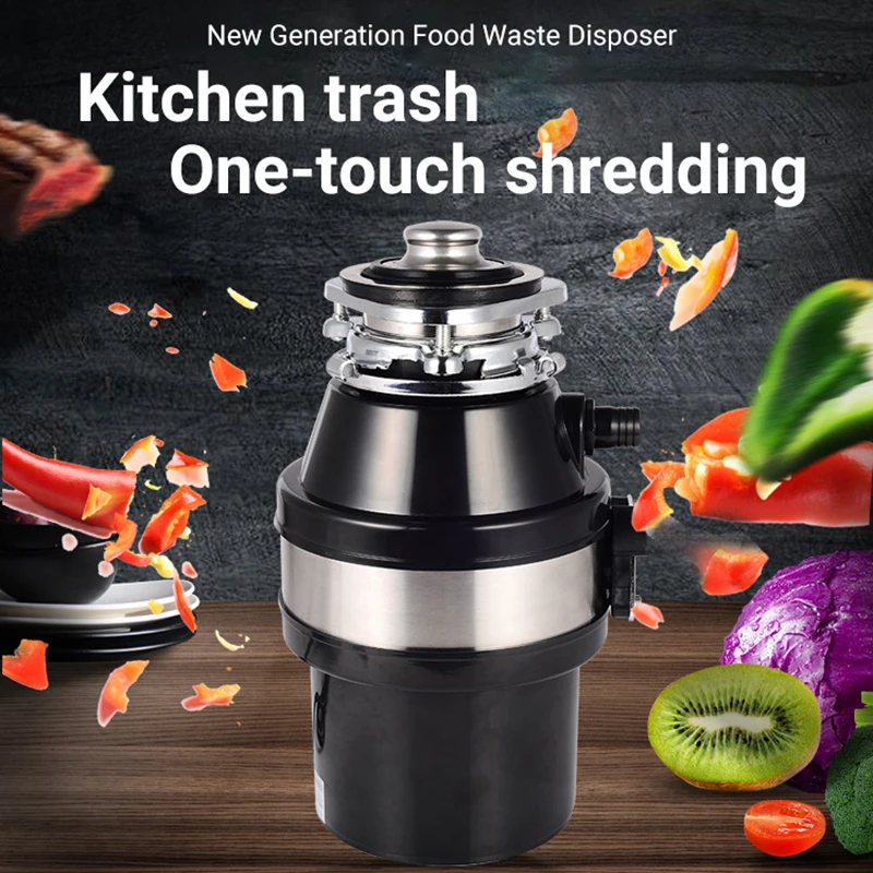 220V 560W Food Garbage Disposal Stainless Steel Crusher Waste Disposer for Residue Processor Air Switch Easy Install