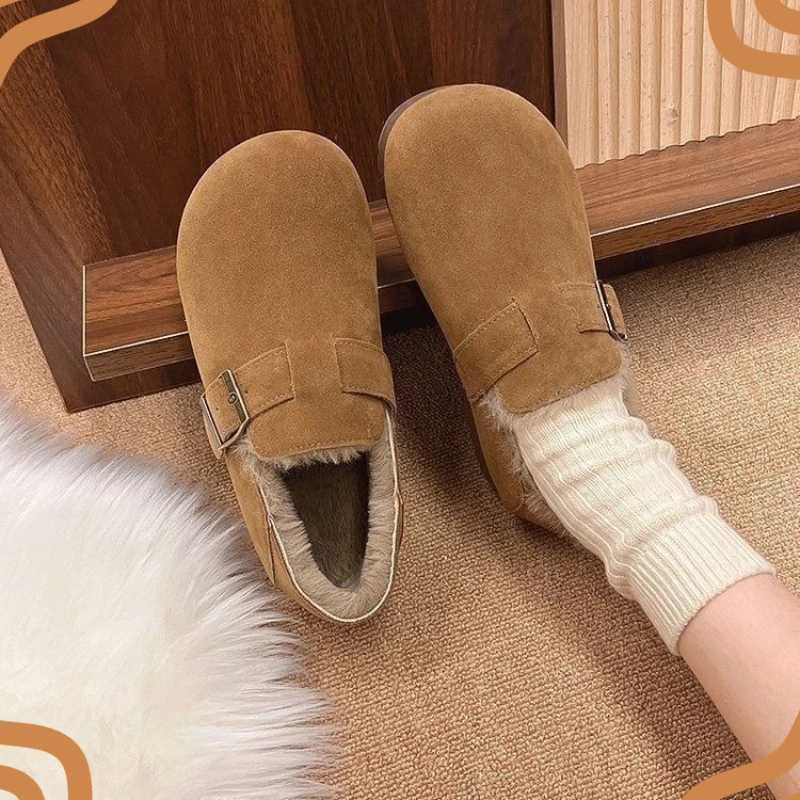 Retro Women's Shoes Exquisite Plush Ultra Warm Loafers for Woman Comfortable Winter Casual Shoes Designer Shoes Zapatos De Mujer