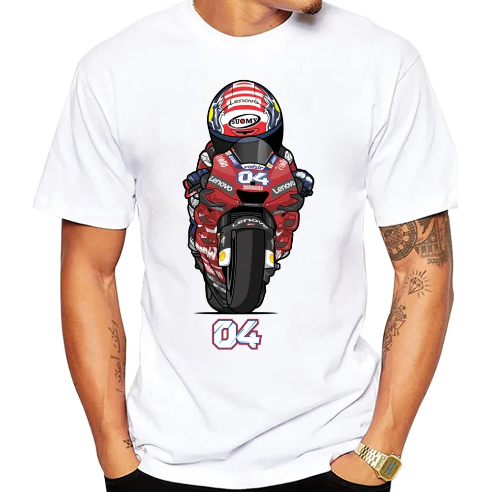 Andrea Dovizioso 04 GP Riding T-Shirt New Summer Men Short Sleeve GS Adventure Sport Casual White Tops Boy Motorcycle Rider Tees