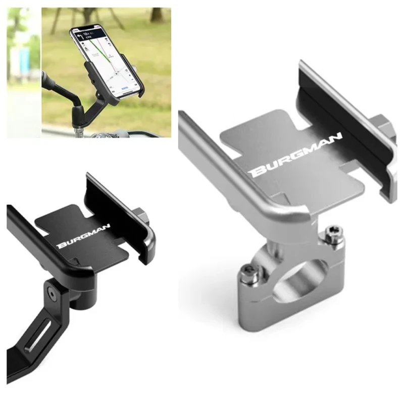 

Motorcycle Accessories Mobile Phone Holder GPS Mirror Bracket For Suzuki Burgman AN 650 400 125 200 250 AN125 AN200 AN400 AN650