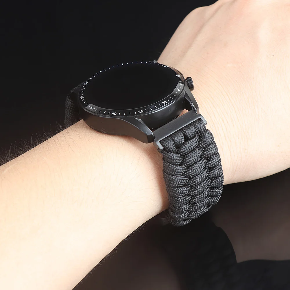 20/22mm Nylon Rope Quick Switch Strap For Samsung Galaxy Watch Band 7 6 5 4 5 Pro Classic Bracelet Huawei Watch GT 2 3 4 5 Pro