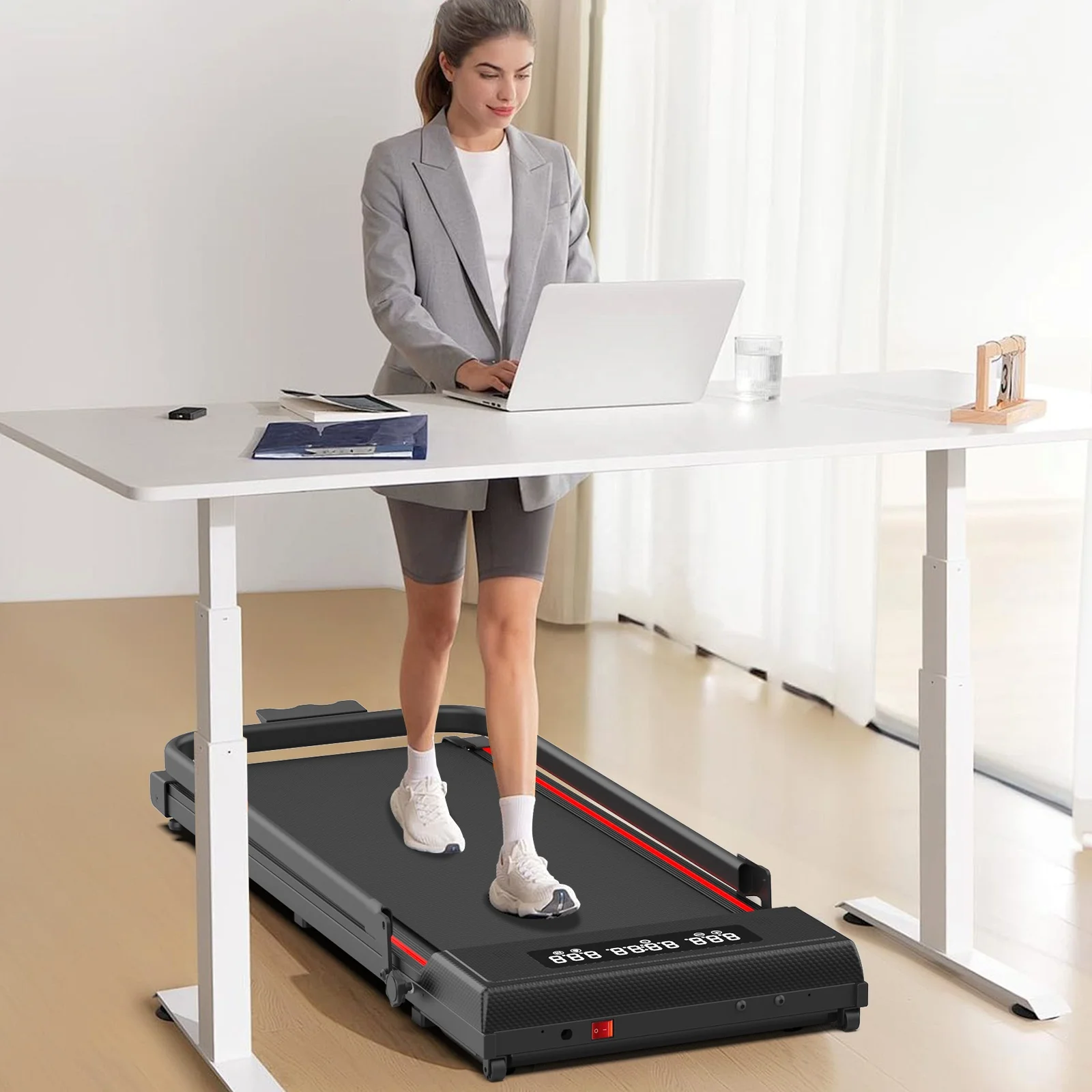 Folding Walking Pad Mini Under Desk Treadmill Machine Running Foldable Fitness Manual Electric
