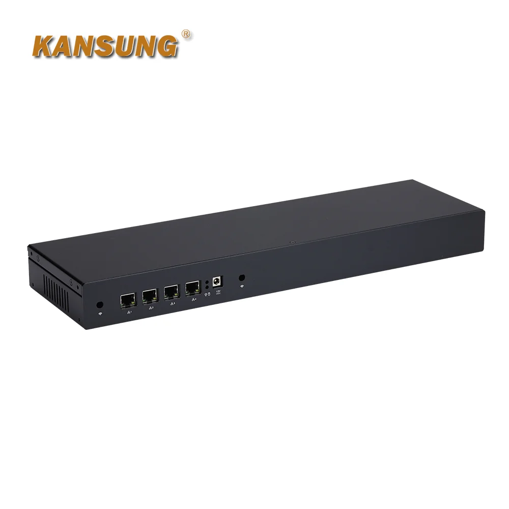 KANSUNG 1U rak terpasang Server 4 LAN Intel J1900 jaringan Barebone Virtual x86 Firewall Router Mini PC kompak kantor PC rumah