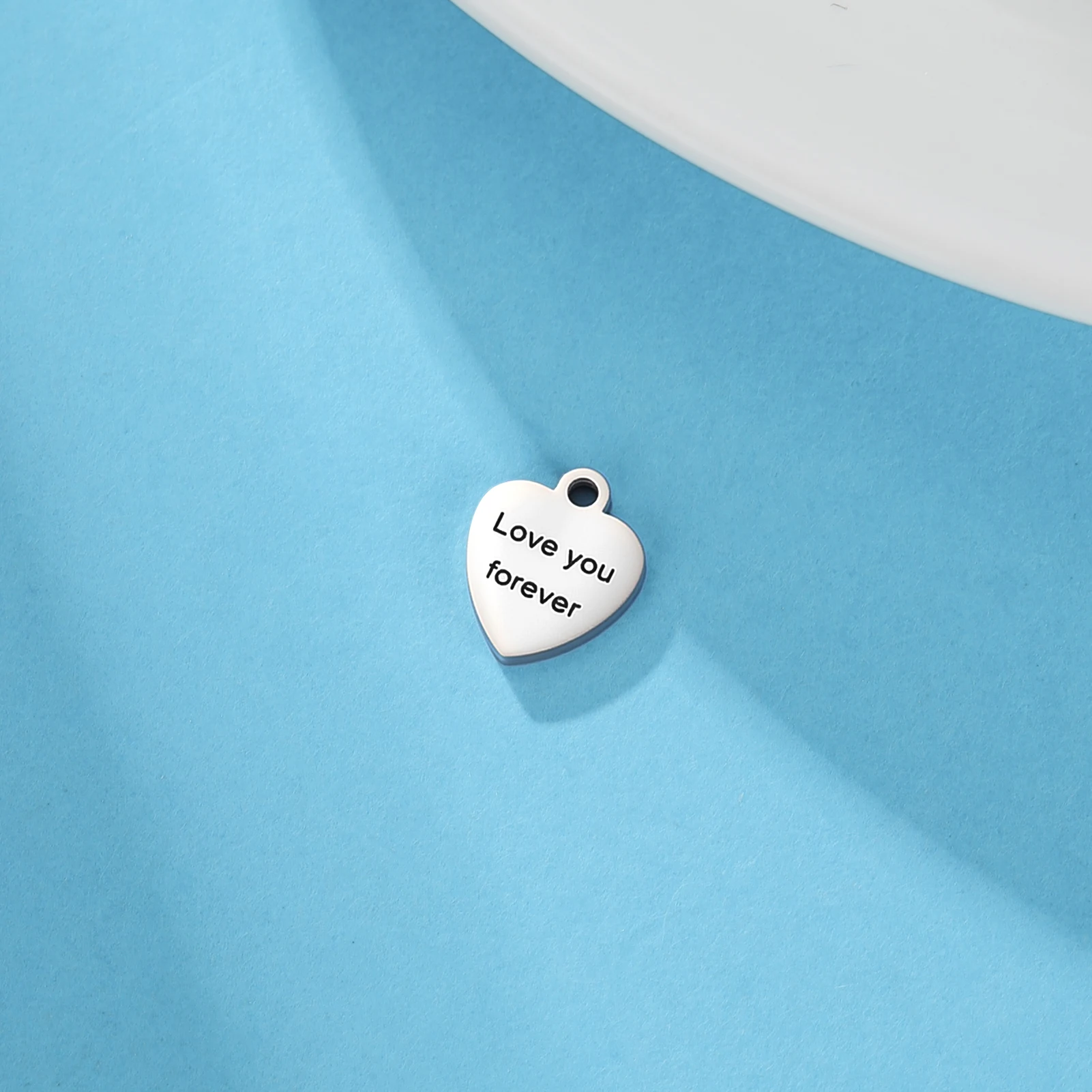 5pcs Stainless Steel Mini Heart Charm 
