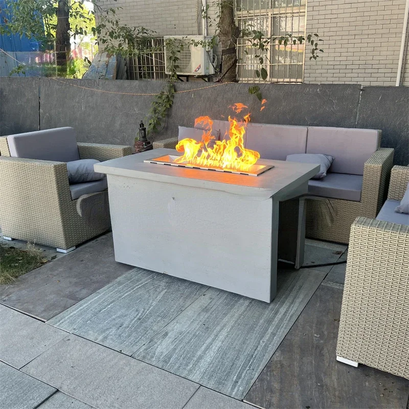 Gas Garden Patio Fire Table Outdoor Terrace Dining Fire Pits Table