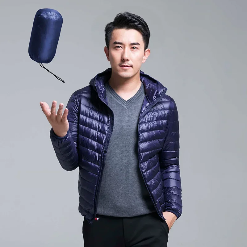 Men's All-season Ultra-lightweight Foldable Down Jacket Large Size Waterproof Windproof Breathable Jacket Men's Hoodie Jacket