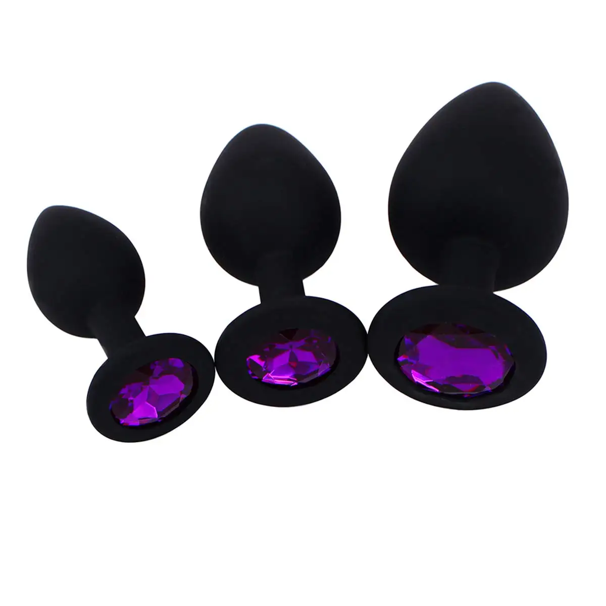 

Anal Sex Trainer 3PCS Silicone Jeweled Butt Plugs, Eastern Delights Anal Sex Toys Kit for Starter Beginner Men Women Couples, B