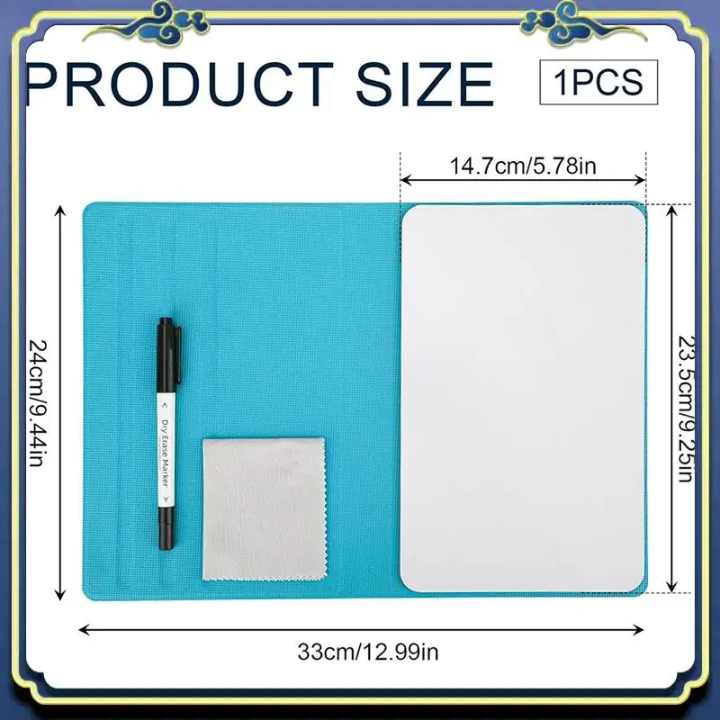 A86p-quadro branco pequeno portátil, mini ímã reutilizável placa apagável a seco com marcador limpar pano magnético placa apagável a seco
