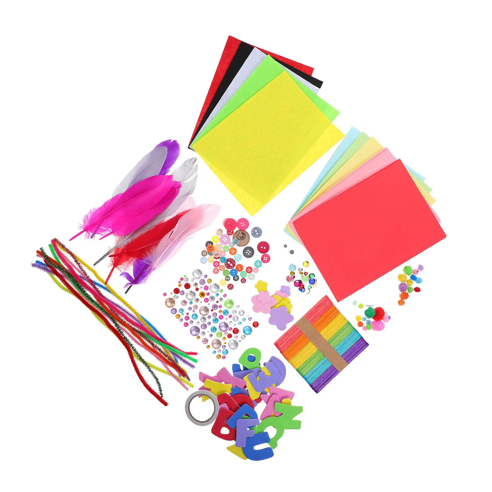 

1Set Handmade DIY Educational Craft Materials Kit for Kids Early Color Shape Differentiation Creative Parent-Child Handwork