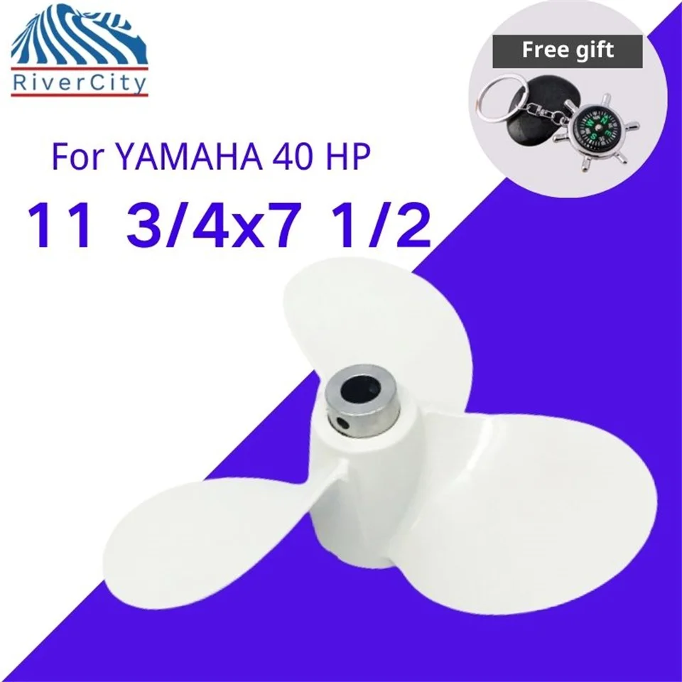 

Outboard Propeller For Yamaha 40hp 11 3/4x7 1/2 Boat Aluminum Alloy Screw 3 Blade Pin Drive Spline Marine Engine