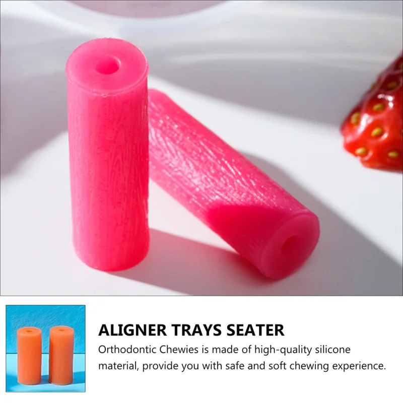 

2Pcs Tooth Chew Aligners Chewies Invisible Retainer Seater Teeth Alinger Tray Seater Invisalign Mulit Color Fruit Flavor