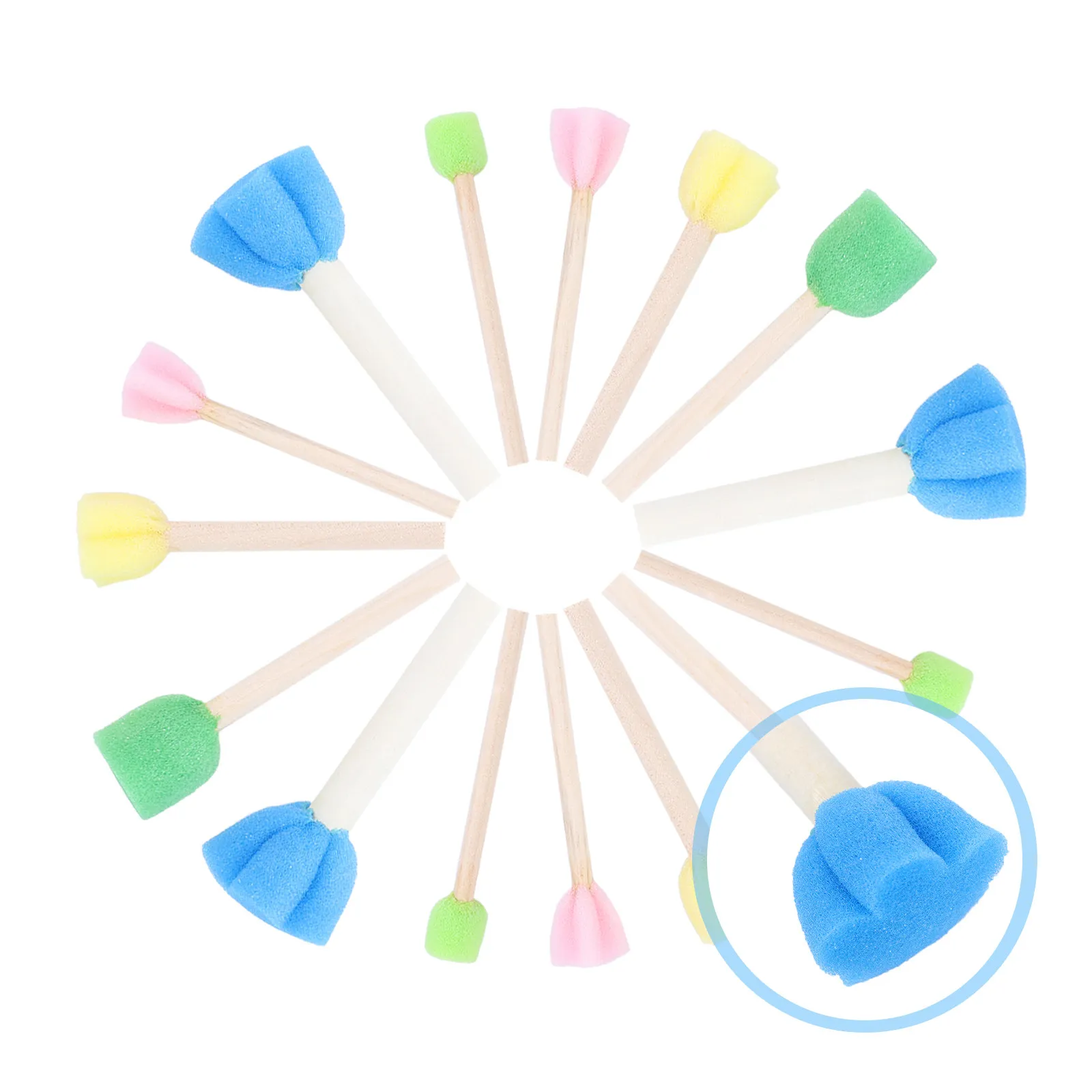 15Pcs Mini Flower Sponge Stipplers Kids Painting Tools with Handle for Hygienic Art Activities Early Learning Drawing Graffiti