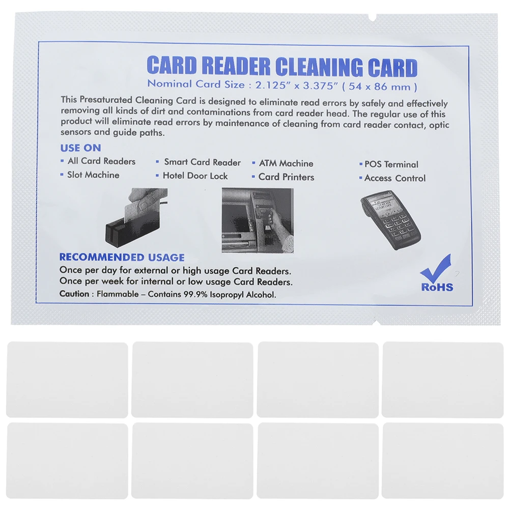 

20 Pcs Card PVC Kit for Vending Machine Credit Check Scanner Device Maintenance Trading Card Cleaning Kit Terminal Cleaner