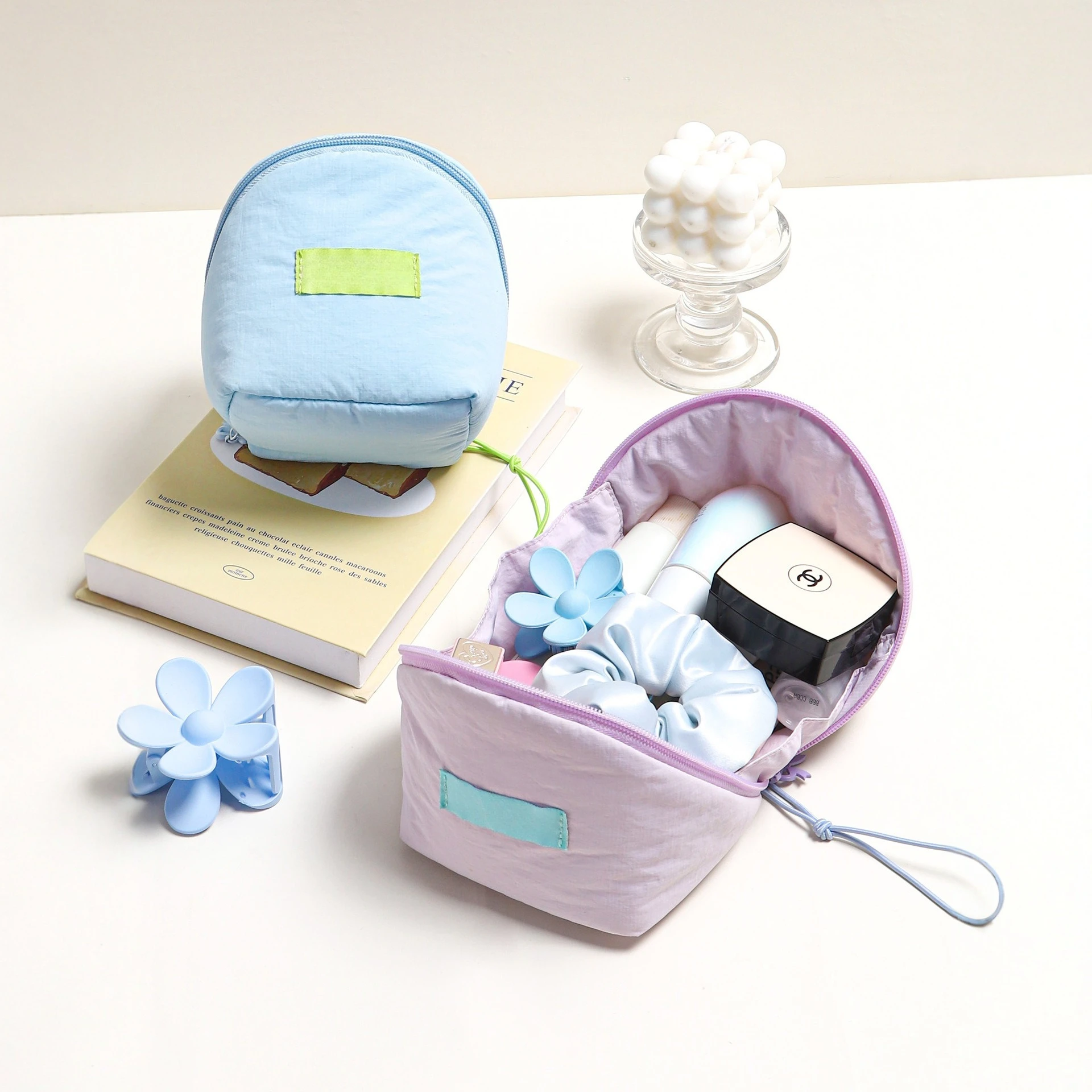 

Portable travel candy color simple cosmetic mini underwear storage partition mouth red envelope large capacity bag