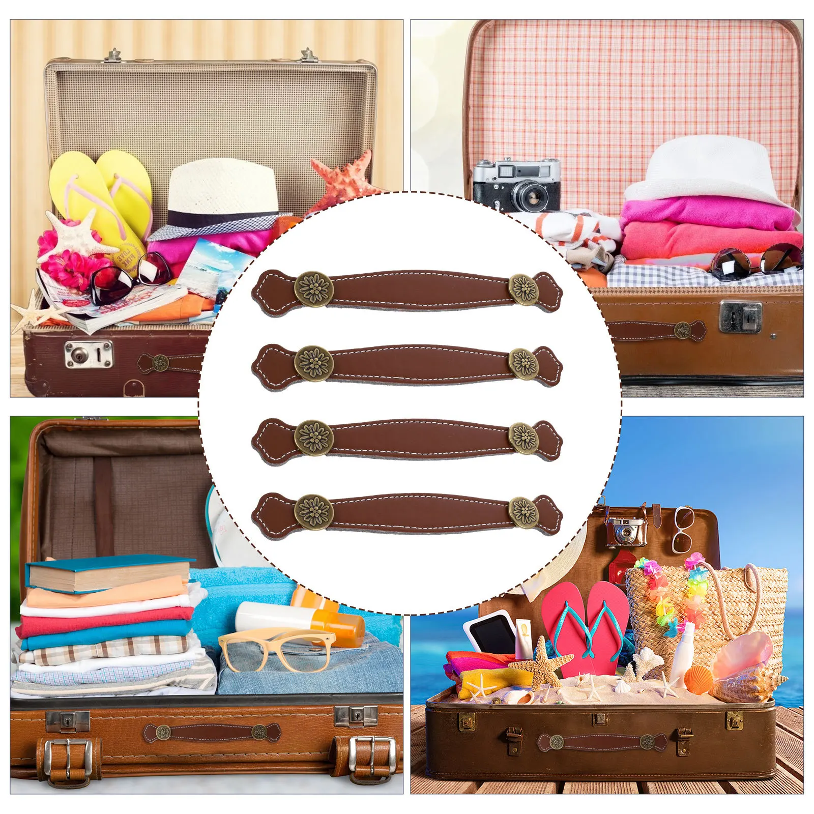 

4Pcs Handle Zinc Alloy Vintage Style Drawer Pull Handles Cabinet Door Handles Furniture Accessories Drawer Pulls