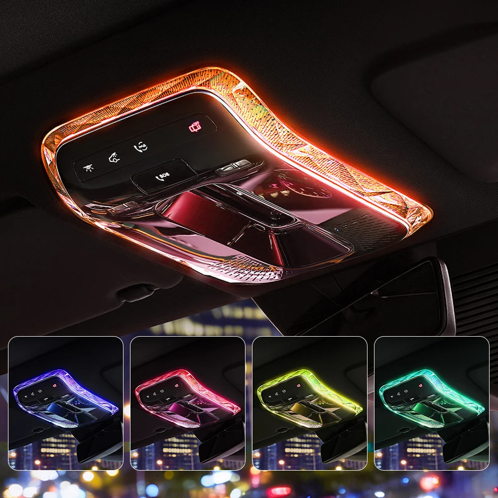 For Mercedes Benz C GLC E Class W206 X254 W214 W223 EQS EQE Crystal Texture Door Frame & Reading Light Frame Cover Accessories