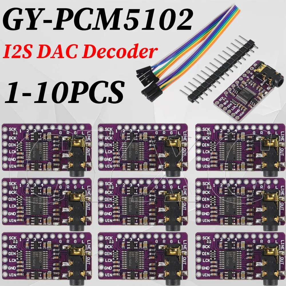 Interface I2S PCM5102A DAC Decoder GY-PCM5102 I2S Player Module For Raspberry Pi pHAT Format Board Digital PCM5102 Audio Board