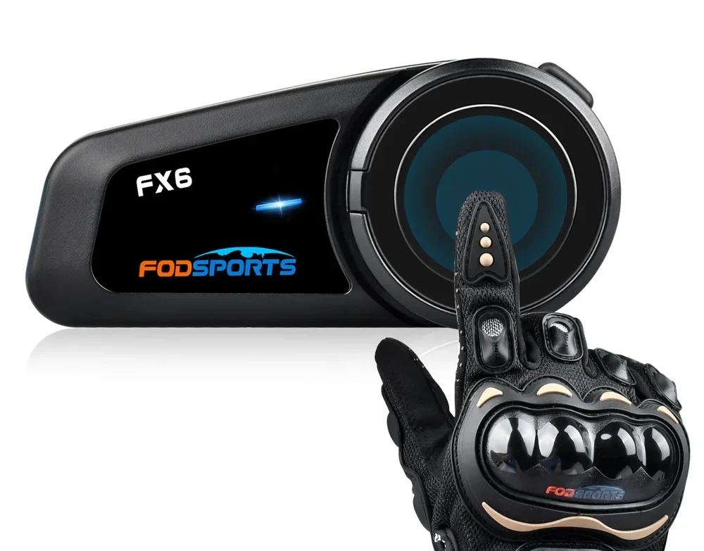 

z Motorcycle Bluetooth Helmet Headset Intercom for Motorbike 6 Riders BT Wireless Waterproof Interphone