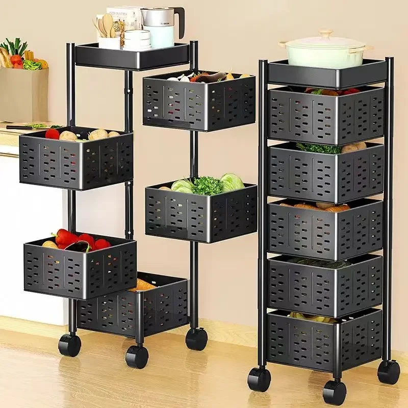 Shelf Floor-to-ceiling Household Multifunctional Vegetable Corner Rack Multi-layer Vegetable Basket Fruit