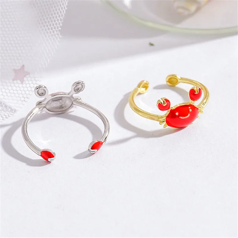 

Новая мода милые изысканные ювелирные изделия из стерлингового серебра 925 пробы красный краб творческая личность рак открывающиеся кольца R342