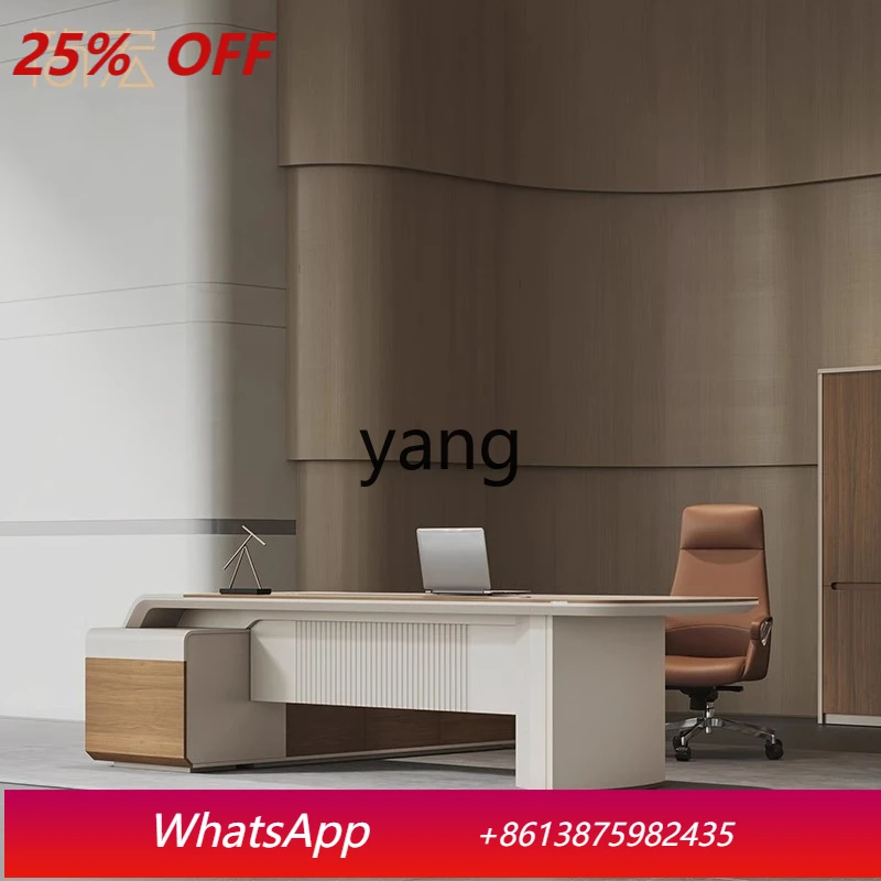 

LMM Modern Simple President Office Manager Leadership Office Furniture Table and Chair Combination
