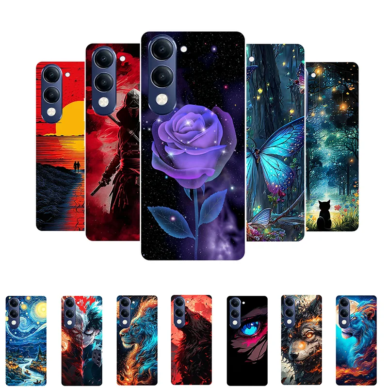 For Vivo T4 Lite 5G Case Vivo T4Lite Bumper Silicone Rose Flowers Pattern Shock…