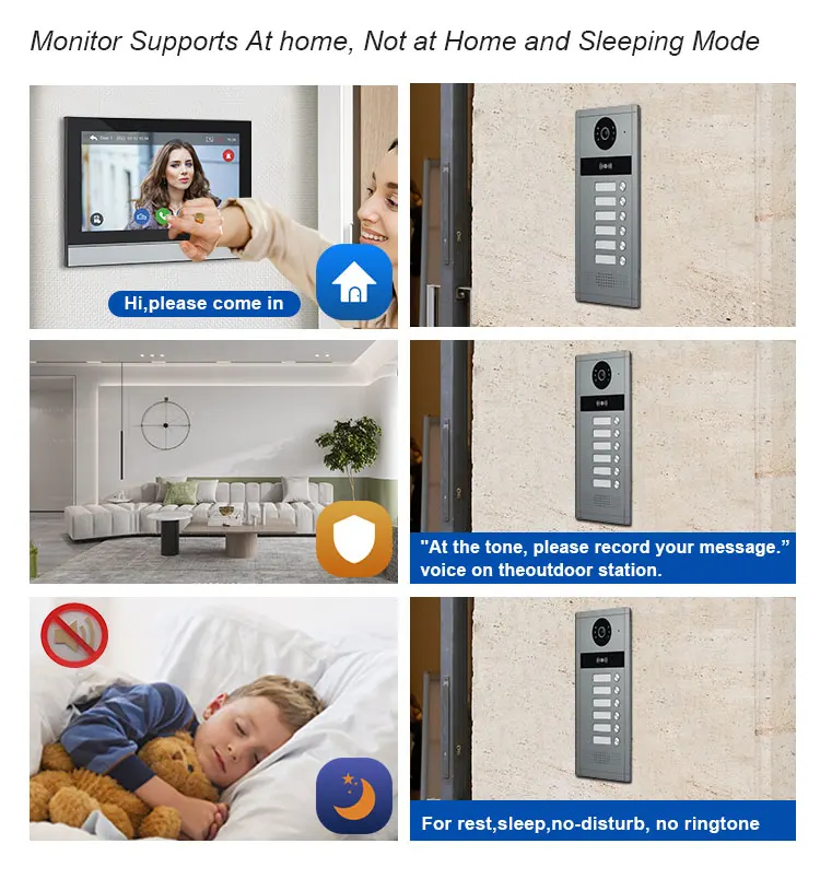 2-24 Units Apartment Video Intercom System WIFI Tuya 9inch 1080P AHD Doorbell RFID Unlock Building Video Door Phone Kits