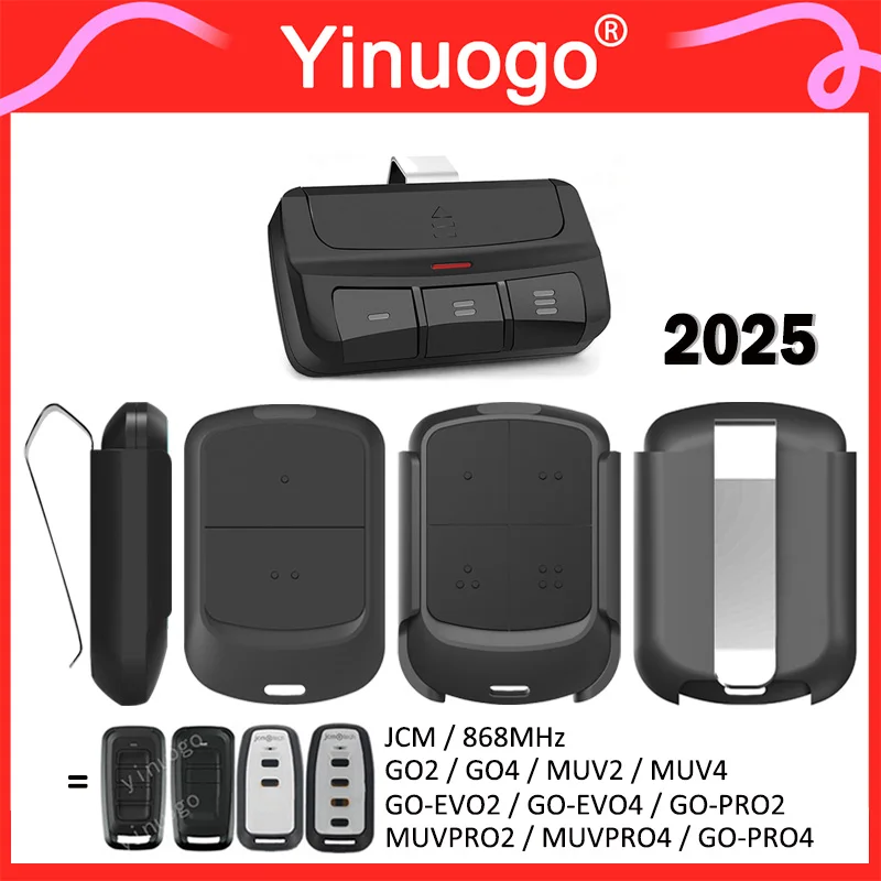 

YNG800 For JCM MUV2 MUV4 MUVPRO2 MUVPRO4 GO-PRO2 GO-PRO4 GO2 GO4 GO-EVO2 GO-EVO4 868MHz Garage Door Remote Control With Clip