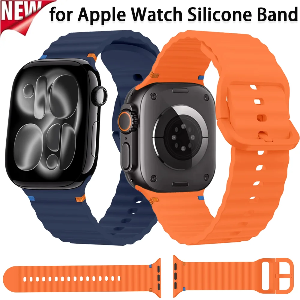 Sport-Silikonarmband für Apple Watch 11 10 46mm 42mm Ultra 3 2 1 49mm Armband Uhrenband iWatch 9 8 7 6 SE 45/41mm 44/40mm
