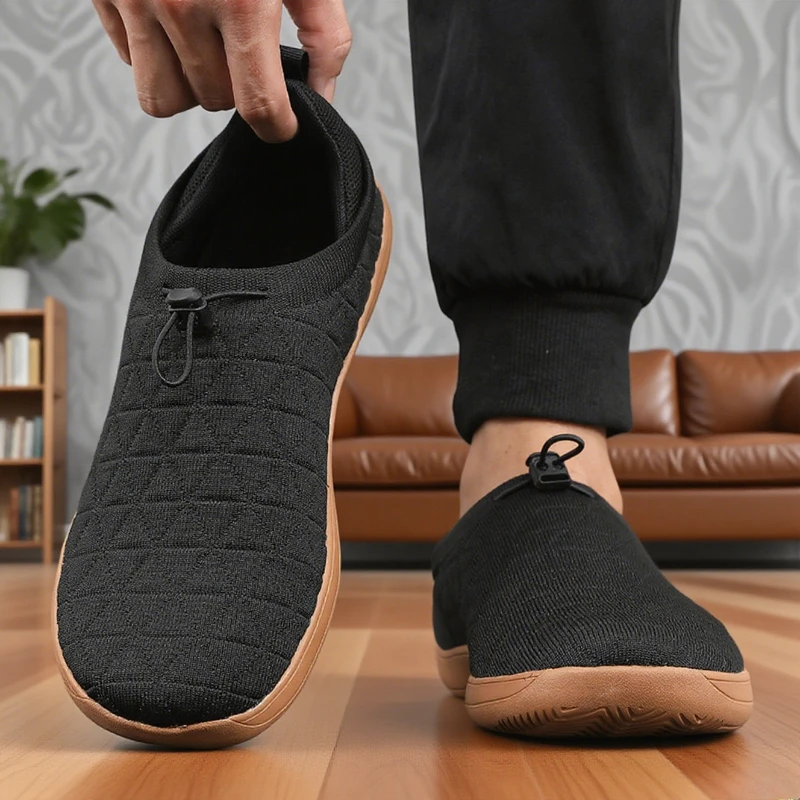 

Zero Drop Casual Men's Sneaker Breathable Knitted Mesh Wide Barefoot Shoes No Slip Comfortable Walking SneakersTênis Masculino