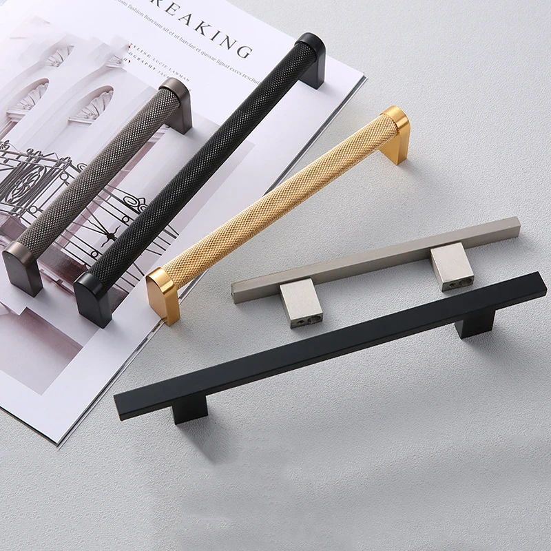 

HACXFBLE Zinc Alloy Gold Furniture Door Handle Black Cabinet Door Handle European Style Drawer Shoe Cabinet Handle Wardrobe Pull