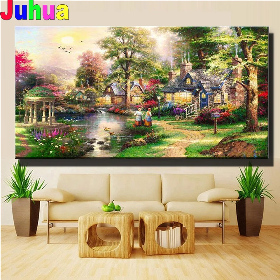 

Rural area Garden 3d Diy Crystal diamond painting cross stitch diamond mosaic full square/round diamond embroidery wonderland,