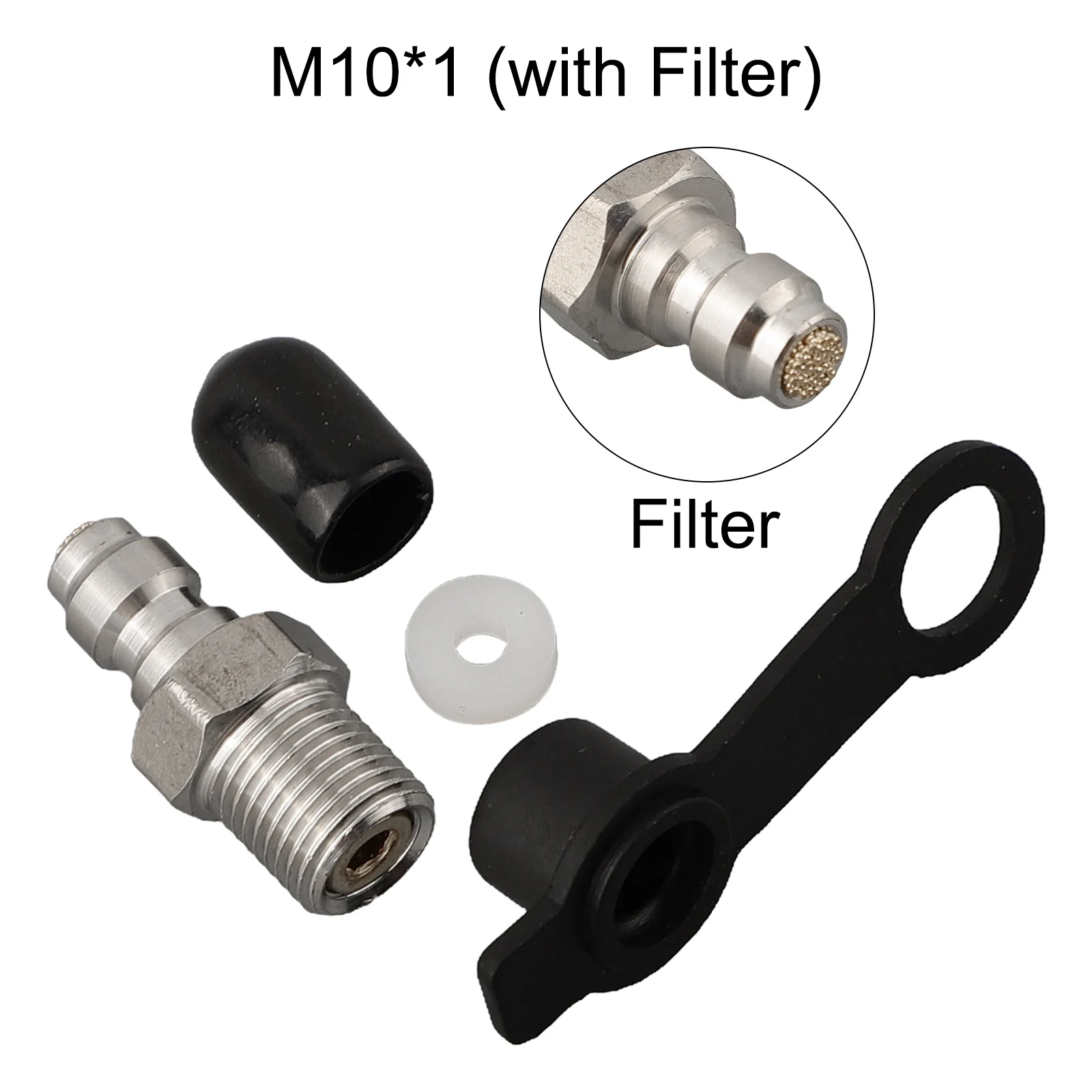8MM M10x1 Adapter Pneumatic Quick Coupler Reliable Connection Secure Thread Fittings Convenient Dust Cap Easy To Connect