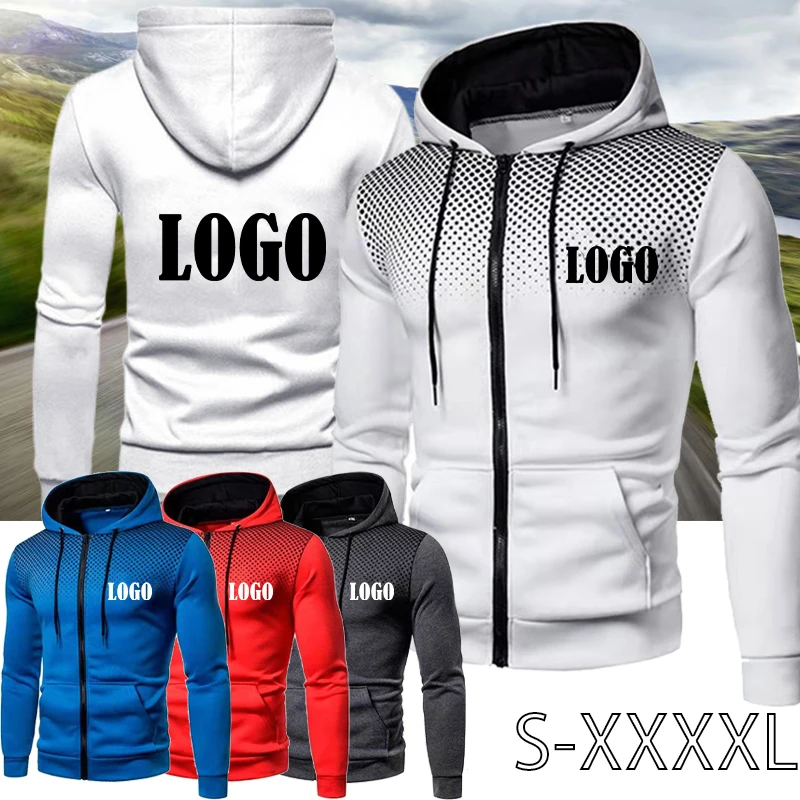 

Custom new printed slim-fit sports zip-up jacket, casual outdoor clothing, fashionable men's solid-color jacket coat