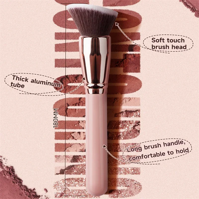 1pc rosa escova de contorno macio para destaque nariz & blush maquiagem multifuncional rosto reparação escovas & ferramentas luxo high-end presente