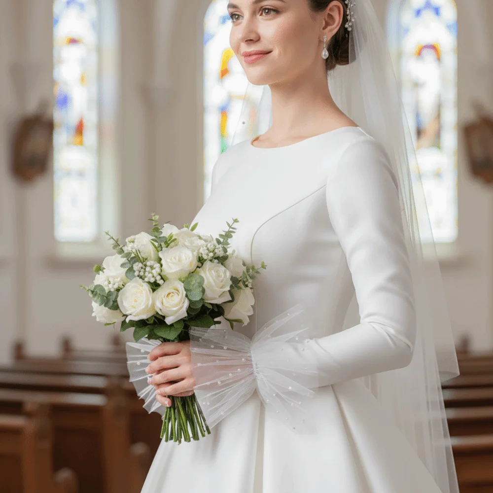 

Модные свадебные перламутровые рукава-манжеты с жемчугом, съемные, из сетки, для невесты, украшение на запястье, кружевные манжеты с жемчугом для вечеринок