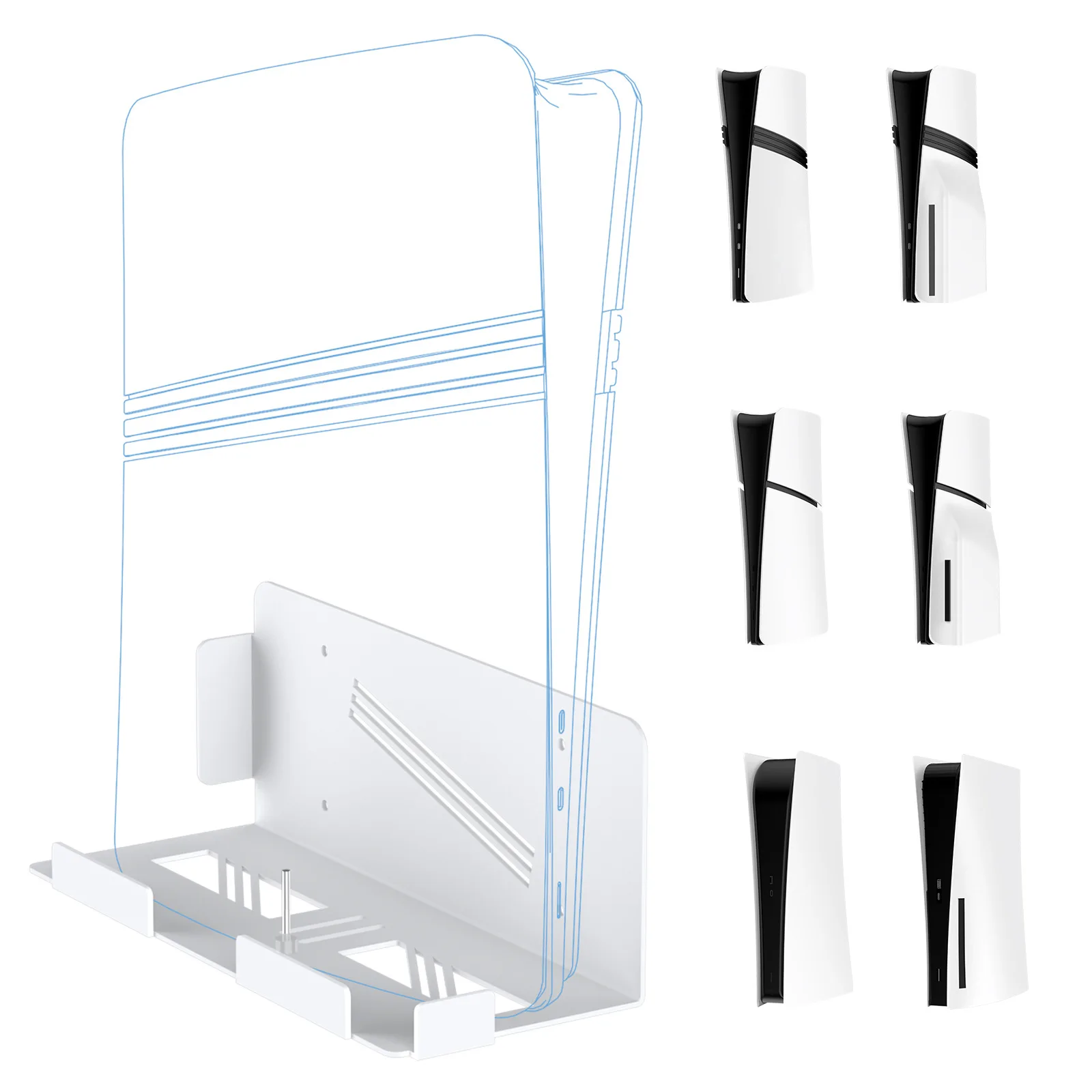 

For PS5 Pro Console Wall Mount Organizer for PS5 Slim Game Console Universal Wall Bracket