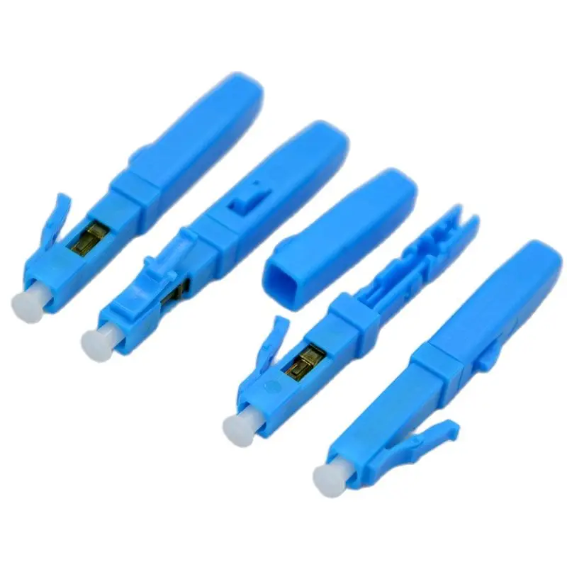 100pcs New FTTH LC UPC Optical Fiber Fast Connector Indoor Cold Splice For Flat Cable Leather Rope Fiber Wholesale