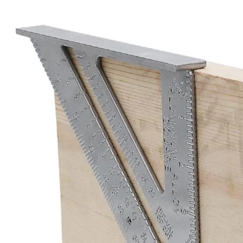 Triangle Ruler 7Inch Measurement Tool Aluminium Alloy Carpenter Tools Inch Metric Angle Ruler Speed Square Woodworking Tools