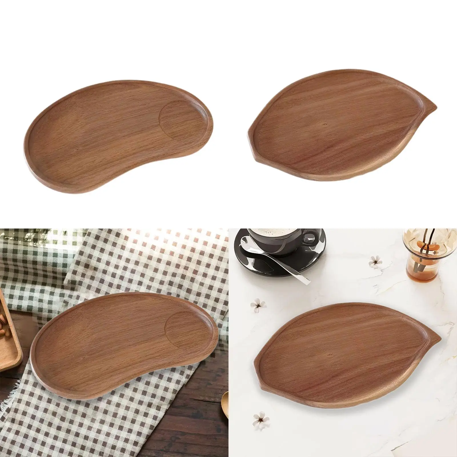 Wooden Appetizer Plate Wooden Serving Tray, Cheese Board Dessert Plates, Tableware Snack Plate Food Platter for Breakfast