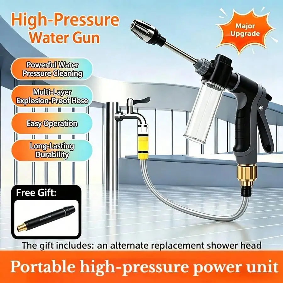 High-Pressure Car Wash Nozzle With Foam Tank Multi-Function Water Gun For Motorcycle Home Garden view 4