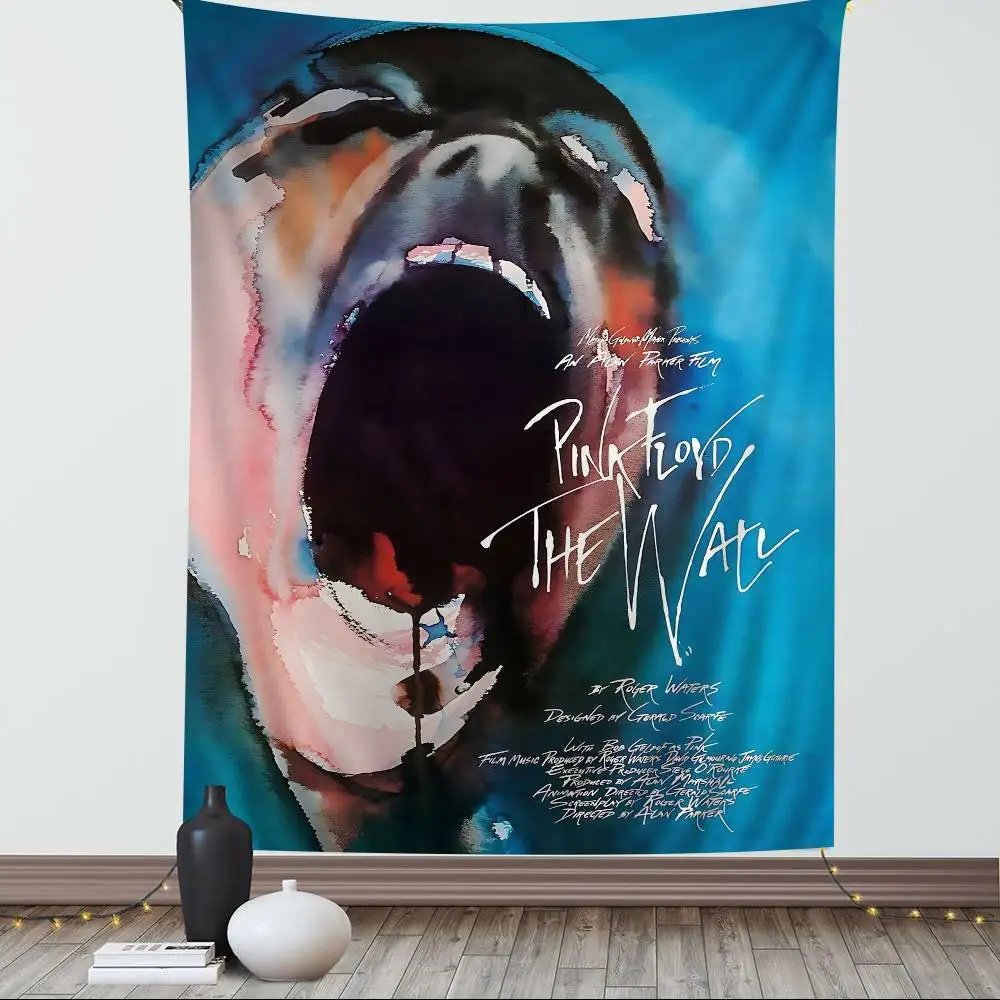 P-Pink F-Floyd-d روك باند أنيمي نسيج لغرفة المعيشة ديكور المنزل النوم ديكور المنزل